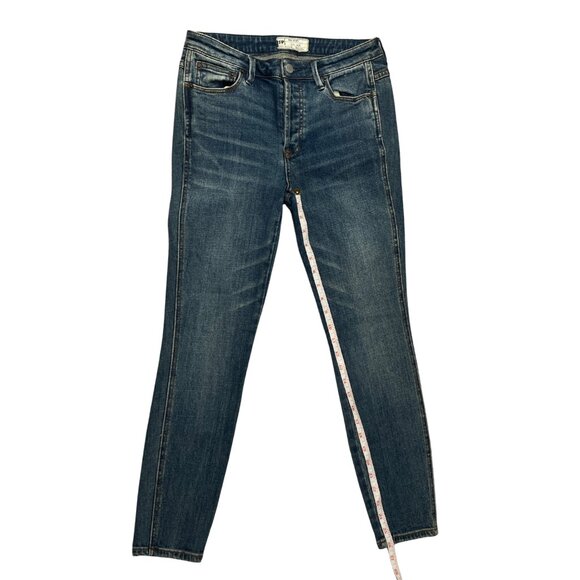 Free People Women’s Mid Rise Classic Straight Leg Jeans Blue Medium Wash Size 27 - Picture 11 of 16